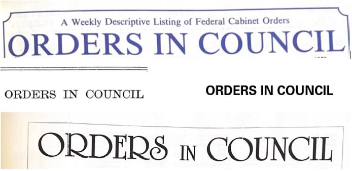 Finding Federal Orders in&nbsp;Council